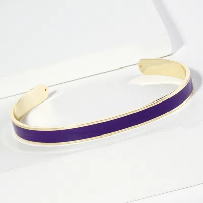 Fashnzfab Gold Dipped Solid Gameday Color Enamel Cuff Bracelet In Multi