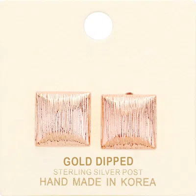 Fashnzfab Gold Dipped Square Stud Earrings