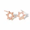 Fashnzfab Gold Dipped Star Of David Stud Earrings - Rose Gold In Gold