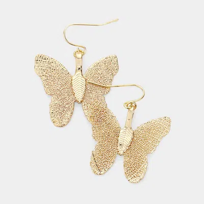 Fashnzfab Gold Dipped Sterling Silver Post Butterfly Earrings - Gold