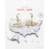Fashnzfab Gold Dipped Tennessee State Earrings - Gold In Gold