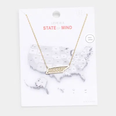 Fashnzfab Gold Dipped Tennessee State Pendant Necklace