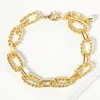 Fashnzfab Gold Dipped Textured Oval Link Chain Bracelet Gold In Gold