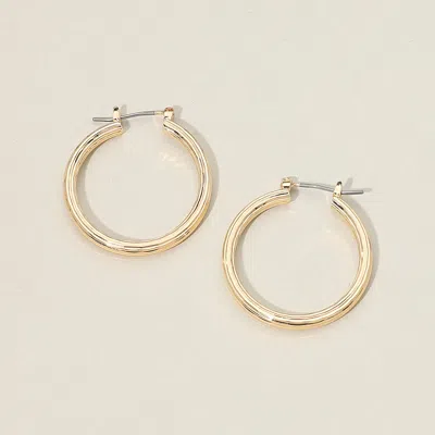 Fashnzfab Gold Dipped Textured Pin Catch Hoop Earrings 1.2" X 1.2"