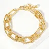 Fashnzfab Gold Dipped Textured Square Rope Link Chain Bracelet Gold In Gold