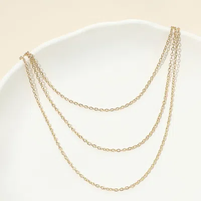 Fashnzfab Gold Dipped Triple Layer Cable Chain Necklace