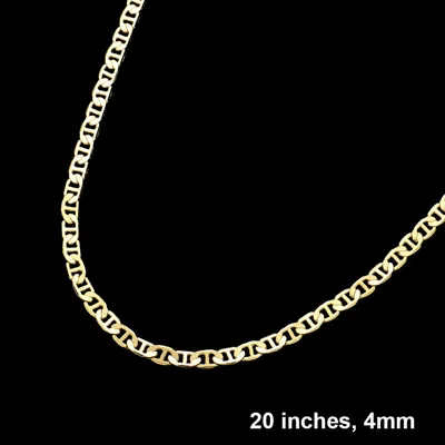 Fashnzfab Gold Plated 20 Inch 4mm Mariner Metal Chain Necklace