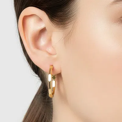 Fashnzfab Gold Plated Hypoallergenic Textured Hoop Earrings