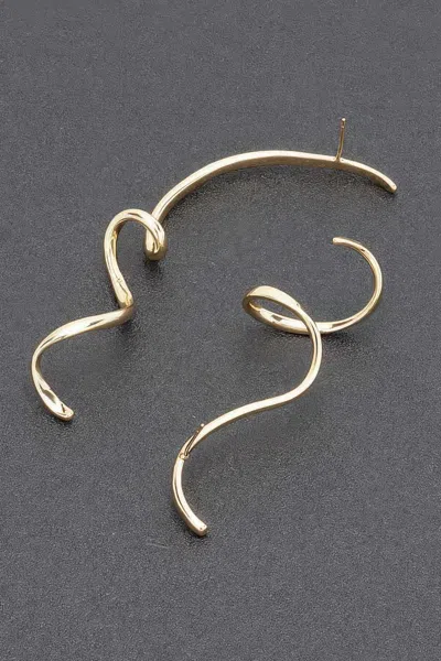 Fashnzfab Gold Plated Metal Earring In Orange