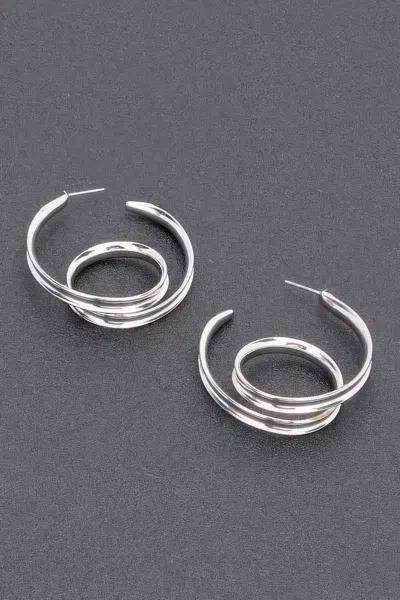 Fashnzfab Gold Plated Metal Earring In Silver