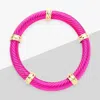 Fashnzfab Gold Ring Pointed Twisted Metal Stretch Bracelet Fuchsia In Pink