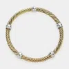 Fashnzfab Gold Ring Pointed Twisted Metal Stretch Bracelet Two Tone In Multi