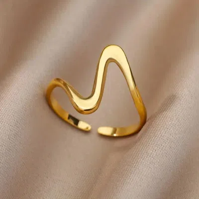 Fashnzfab Gold Wave Ring (adjustable)