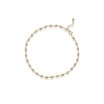 Fashnzfab Golden Goddess! 9.5" + 1" 14 Karat Gold Plated Pyrite Bead Anklet In Pattern