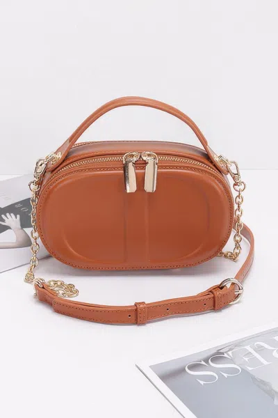Fashnzfab Golden Touch Clutch In Brown
