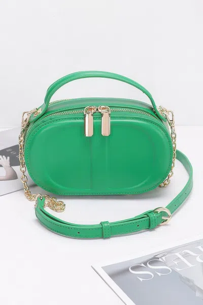 Fashnzfab Golden Touch Clutch In Green