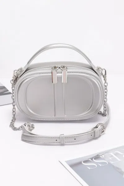 Fashnzfab Golden Touch Clutch In Silver