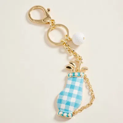 Fashnzfab Golf Bag Charm Drop Keychain Bag Charm In Gold