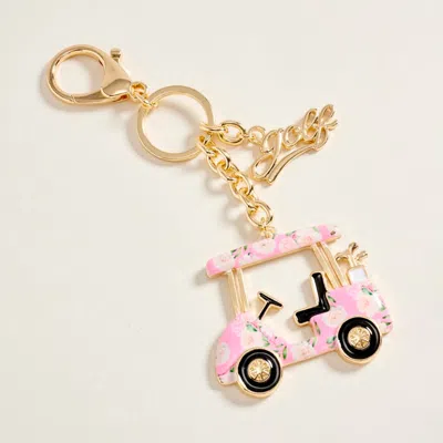 Fashnzfab Golf Cart Charm Drop Keychain Bag Charm In Gold