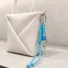 Fashnzfab Golf Name Tag Braided Thread Keychain / Bag Charm In Neutral