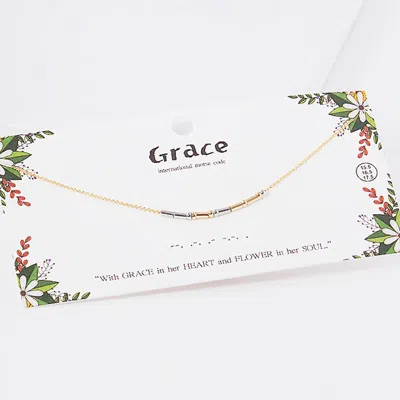 Fashnzfab Grace Message Morse Code Pendant Necklace - Gold