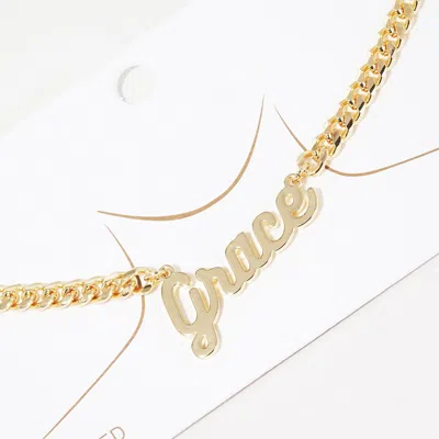 Fashnzfab Grace Message Pendant Gold Dipped Metal Necklace