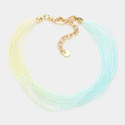 Fashnzfab Gradation Seed Beaded Layered Bracelet Blue, Multi