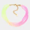Fashnzfab Gradation Seed Beaded Layered Bracelet Gold, Multi In Multi