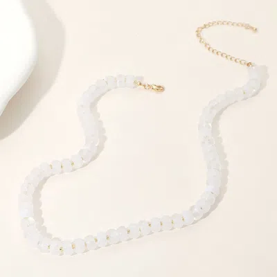 Fashnzfab Gradient Beaded Necklace In Silver