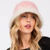 Fashnzfab Gradient Color Fuzzy Bucket Hat In Pink