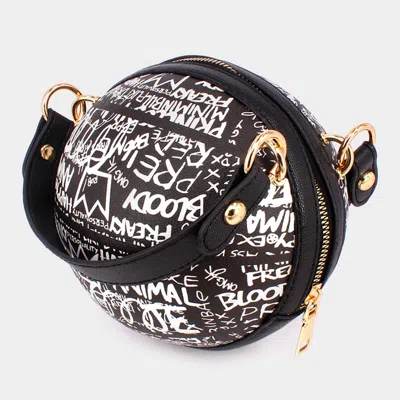 Fashnzfab Graffiti Basket Ball Tote Bag In Multi