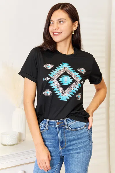 Fashnzfab Graphic Short Sleeve T-shirt In Black