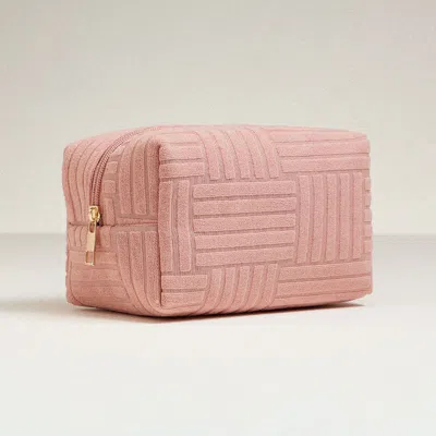 Fashnzfab Grid Pattern Cosmetic Pouch Bag 7" X 4" X 4" In Multi