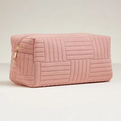 Fashnzfab Grid Pattern Cosmetic Pouch Bag 9.5" X 4.5" X 3.5" In Multi