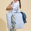 Fashnzfab Grid Pattern Everyday Tote Bag In Blue