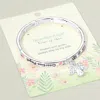 Fashnzfab Guardian Angel Charm Message Stretch Bracelet Antique Silver, Multi In Multi