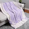 Fashnzfab H Patterned Reversible Throw Blanket In Purple