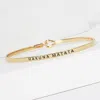 Fashnzfab Hakuna Matata Engraved Thin Brass Metal Bangle Bracelet Gold In Gold