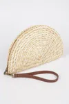 Fashnzfab Half Circle Straw Clutch In Multi