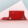 Fashnzfab Half Round Solid Nylon Crossbody Bag In Red