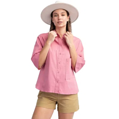Fashnzfab Half Slvs Stretch Poplin Button Down Shirt In Multi