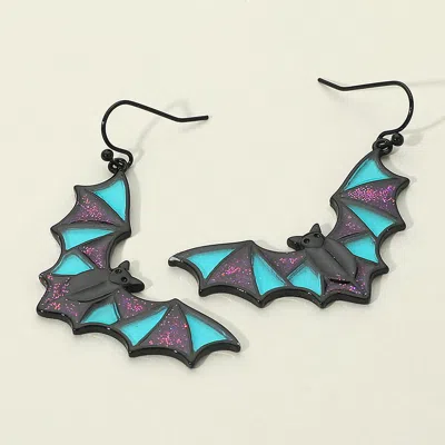 Fashnzfab Halloween Bat Dangle Earrings In Multi