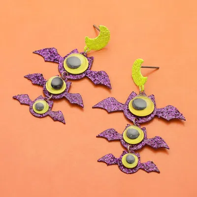 Fashnzfab Halloween Bat Link Drop Dangle Earrings In Multi