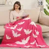 Fashnzfab Halloween Bat Patterned Reversible Throw Blanket In Pink