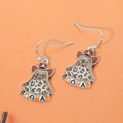 Fashnzfab Halloween Boohaw Western Ghost Charm Drop Dangle Earrings In Silver