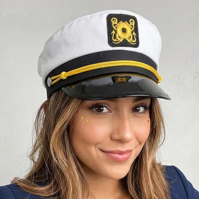 Fashnzfab Halloween Costume Captain Sailor Hat In White