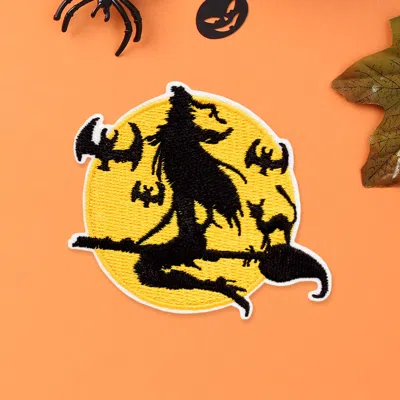 Fashnzfab Halloween Flying Witch Iron On Patch In Multi