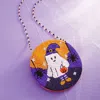 Fashnzfab Halloween Ghost Beaded Round Mini Crossbody Bag In Multi