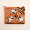 Fashnzfab Halloween Ghost Pumpkin Web Seed Beaded Mini Pouch Bag In Multi