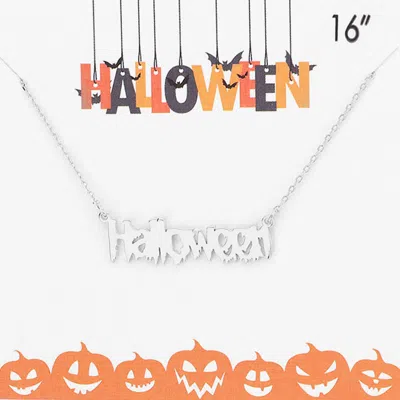 Fashnzfab Halloween Metal Message Pendant Necklace In Multi